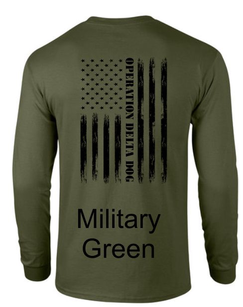 Distressed Flag Long Sleeve T-Shirt