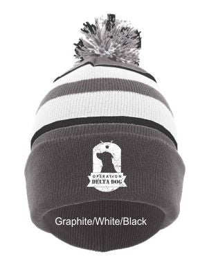 OPDD Knit Fold Over Pom Pom Beanie 641K