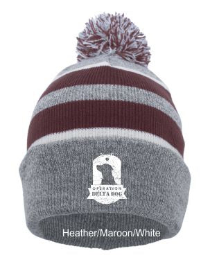 OPDD Knit Fold Over Pom Pom Beanie 641K