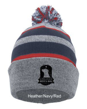 OPDD Knit Fold Over Pom Pom Beanie 641K