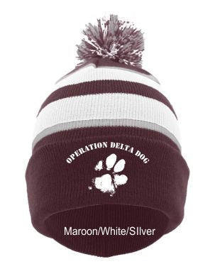 OPDD Knit Fold Over Pom Pom Beanie 641K