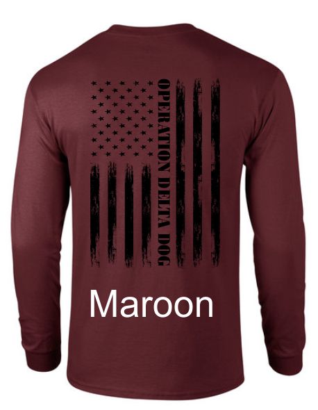Distressed Flag Long Sleeve T-Shirt