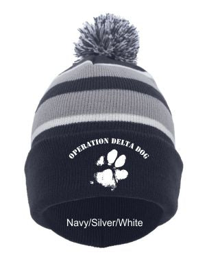 OPDD Knit Fold Over Pom Pom Beanie 641K