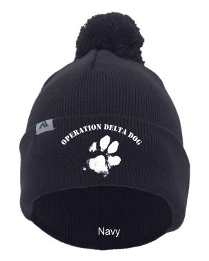 OPDD Knit Fold Over Pom Pom Beanie 641K