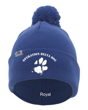 OPDD Knit Fold Over Pom Pom Beanie 641K