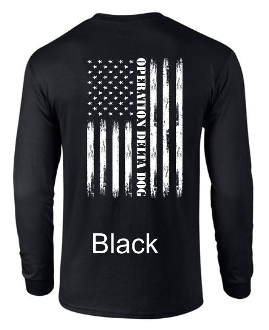 Distressed Flag Long Sleeve T-Shirt